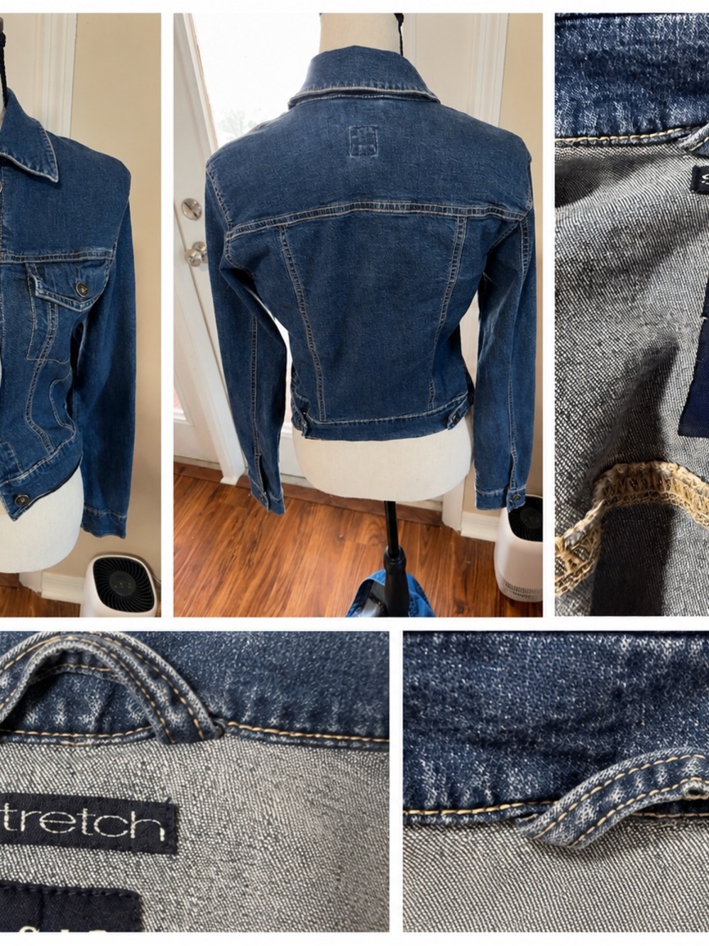 Vintage Y2K GAP Stretch Denim Jacket in Dark Blue